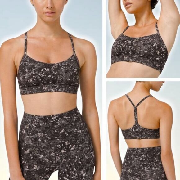 LULULEMON Flow Y Bra Nulu Light Support B/C Cup Size 4 Equalized Multi - Picture 1 of 7